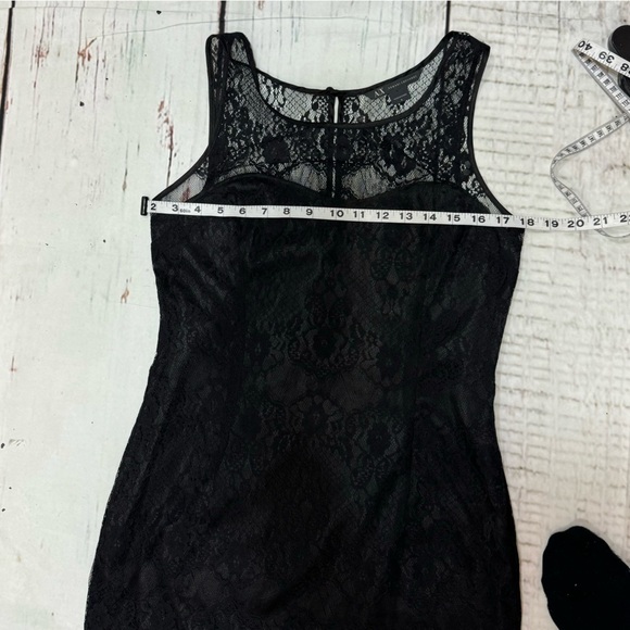 ARMANI EXCHANGE black lace with sateen underlay sheath dress in size 6 EUC - Picture 5 of 16